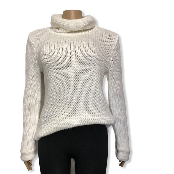 Norton McNaughton Cowl Neck Sweaters chunky Knit Cream Ivory size Medium - Picture 3 of 9
